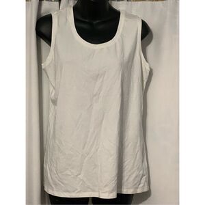 Beautiful Lemon Way white Scoop Neck Sleeveless Top blouse size  large GOOD COND